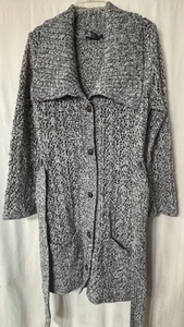 Boston Proper Womens Cardigan Sweater Large Heather Gray Shawl Collar - Picture 1 of 8