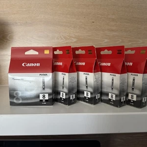 Genuine Canon CLI-8BK Black Ink 7 Cartridges for Chromalife Brand New Unopened - Picture 1 of 9