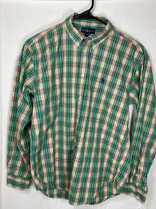 Polo Ralph Lauren Shirt Boys Large 16/18 Green Plaid Button Down Long Sleeve - Picture 1 of 5