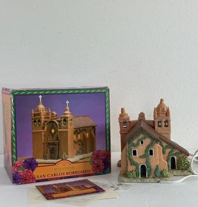 Mervyn's California Mission San Carlos Borromeo Cerámica Iluminada De Colección En Caja - Imagen 1 de 20