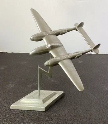Lockheed P-38 "Lightning" Fighter   G.I. Trench Art Aluminum Model - Image 1 of 4