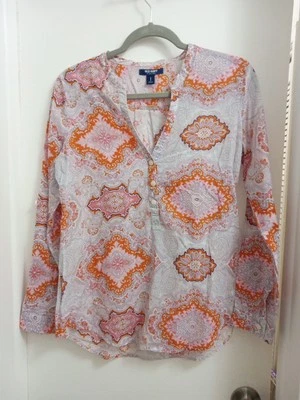 Antiguo azul marino cachemir para mujer pequeño 100 % algodón vintage Foto 1 de 4