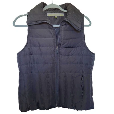Kenneth Cole Reaction Down Puffer Vest Womens M Black Sleeveless Full Zip - Image 1 of 4