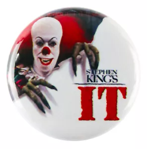 1" (25 mm) Pennywise Killer Clown Stephen King Botón Insignia Pin - Insignia Personalizada - Imagen 1 de 3