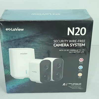 LaView N20 Security Wire-Free Camera System 2-pack 2K HD LV-KYW202 Motion NEW - Image 1 of 4