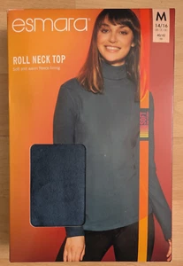NEW UK14-16 ROLL NECK TOP - TEAL - Fleece Feel Soft & Warm - Picture 1 of 3