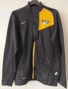 Nike Team Track Jacket Mens Medium Black Yellow Mizzou Tigers Full Zip Vintage - Picture 1 of 16