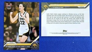 Caitlin Clark Points Record 2023-24 Bowman U Now Basketball Card #74 WNBA Iowa - Picture 1 of 2