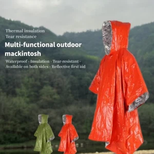2 Pack Universal Waterproof Windproof Emergency Survival Rain Poncho Camping - Picture 1 of 17