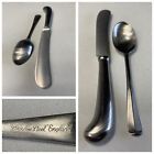 SHEFFIELD COOPER BROS. QUEEN ANNE SATIN STAINLESS Butter Knife + Espresso Spoon