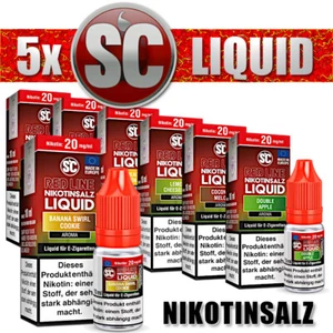 5x 10ml SC RED LINE OVERDOSED Liquid Nikotinsalz Probierbox Nic Salt E-Liquid - Bild 1 von 34