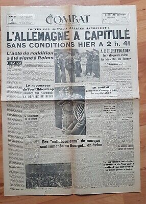Journal Combat - 8 Mai 1945 - L'allemagne A CapitulÉ  • 15€