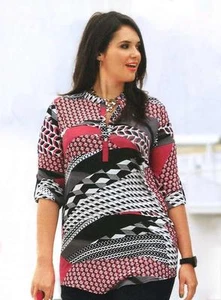 Blusa túnica estilo SHEEGO. Negro-rojo. ¡¡¡NUEVO!!! OFERTA%%% - Imagen 1 de 4