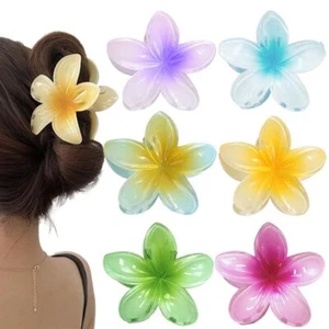 Hawaiian Flower Hair Claw Clips Strong Hold for Thick & Thin Hair Colorful - Picture 1 of 6