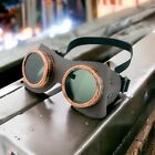 Brown Leather Goggles Steampunk Cyber Motorcycle Flying Vintage Pilot Biker 