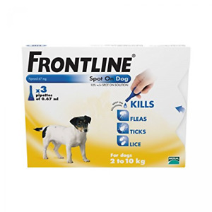 FRONTLINE DOG Flea Tick Lice Treatment Frontline Spot On Small Dog 2-10kg 3 Pips