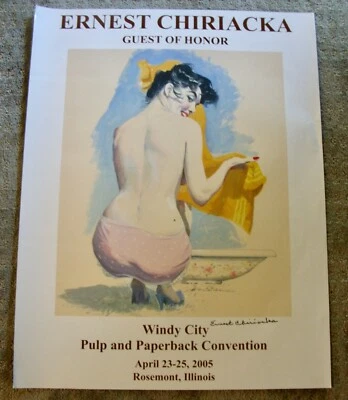 ERNEST CHIRIACKA 2005 Windy City SIGNED PIN UP PRINT 23x30 - VG+/-EX - Image 1 of 4