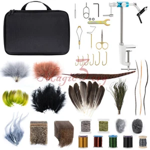 Fly Fishing Tying Kit Files Making Supplies Aluminum Alloy Vise Vice Tool Hooks - Picture 1 of 12
