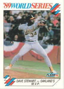 1990 Fleer Baseball Dave Stewart 89 World Series #8
