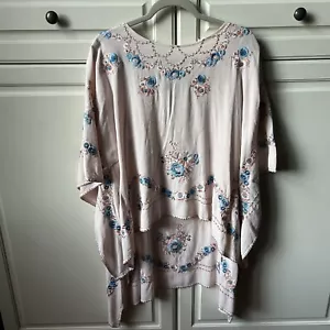 For Love And Lemon Oversized Poncho Top Size M Lace Embroidered Cover-up - Picture 1 of 11