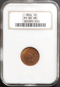 1874 Proof Indian Head Cent certified PF 65 RB by NGC! - Picture 1 of 8