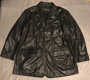 Wilsons The Leather Experts Mens 100% Leather Black Jacket Size XL - Picture 1 of 12