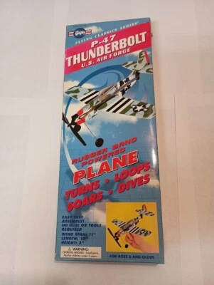 Gayla U.S. P-47 Thunder WWII Flying Model Plane Kit #732 Rubber Band Powered NEW - Image 1 of 2