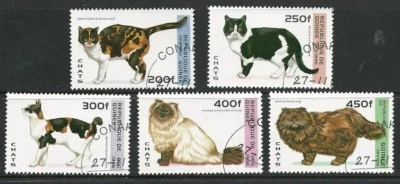 Guinea 1996 - Razas de gatos (5) CTO Foto 1 de 2