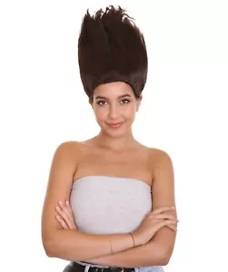 Parrucca a dondolo Troll World Wide da donna adulta - parrucca nera disordinata a punta HW-6694 - Foto 1 di 9