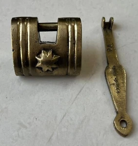 Old Vintage Brass Unique Shape Rare Tricky System Padlock - Picture 1 of 16