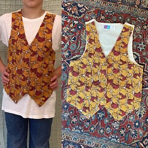 Vintage 90s All Over Print Tapestry Woven Cotton Winnie the Pooh Vest size 10/12