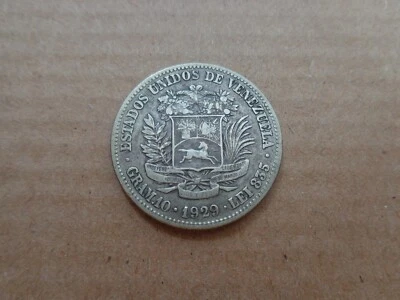 Venezuela Coin two bolivars 1929 silver  Y#23 (c) - Image 1 of 2