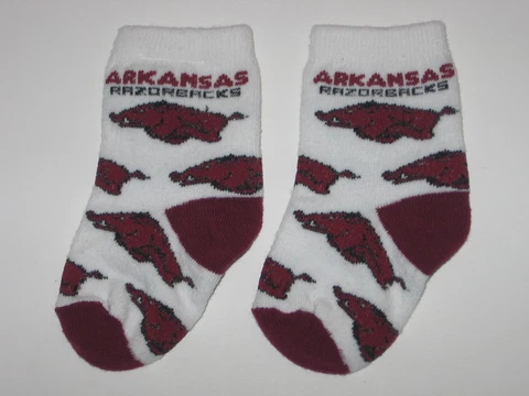 Arkansas Razorbacks Team Logo Cotton Baby Booties First Pair Of Socks! FREE S&H! Cover