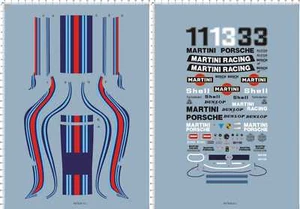 Detail Up 1/12 Porsche 935 martini racing car panel Markings Model Water Decal - Picture 1 of 1