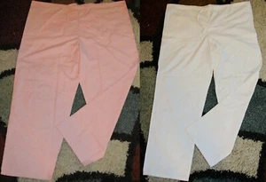 2 pc US Uniform Drawstring Scrub Pants W/ Pocket Sz 2X Pink & White - Picture 1 of 12