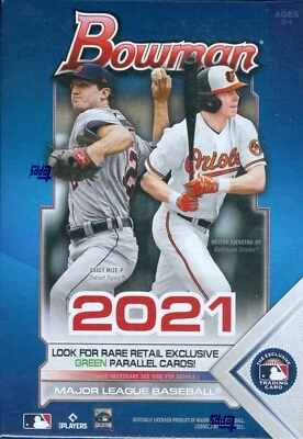 2021 Bowman MLB Baseball caixa Blaster lacrada de fábrica exclusiva verde paralela - Imagem 1 de 2