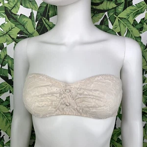 Vintage Maidenform Bra Women's Size 34 Lace Tapestry USA Union Made Strapless - Picture 1 of 9