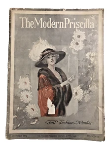 Antique Magazine THE MODERN PRISCILLA October 1912 Fall Fashions and Halloween - Picture 1 of 16
