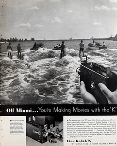 1935 Cine Kodak K Miami Wasserski Foto Eastman Rochester NY Vintage Druckanzeige - Bild 1 von 3