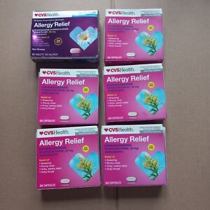 Lot of cvs ALLERGY RELIEF (cvs 6 boxes, 135 total count capsules/tablets)