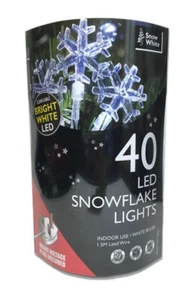 Snowflake Party String Light Wire Fairy Wedding Garland Night Christmasn 40 LED - Picture 1 of 9