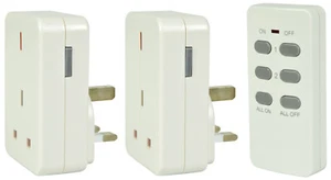 Mercury 350.117UK white wireless remote control mains socket - Pack of 2 - Picture 1 of 10