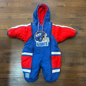 Vintage New York Giants Snowsuit 12 Months Touchdown Club Mighty Mac Football - Picture 1 of 12