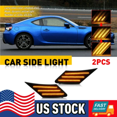 2x Smoked LED Side Marker Parking Light for 2013- Scion FRS Subaru BRZ Toyota 86 - Image 1 of 4