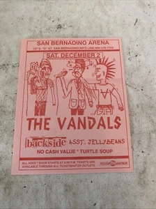 Vandals, Backside, Assorted Jelly Beans Vintage Original Concert Show Flyer SB - Picture 1 of 9