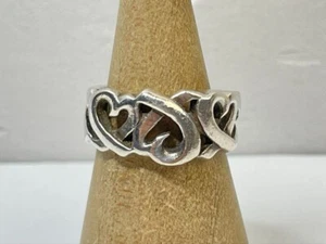 Tiffany&Co. Triple Loving Heart Ring Size US 8 Paloma Picasso Silver 925 Used - Picture 1 of 6