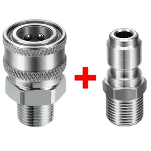Schnellanschluss-Kits 5000 PSI Edelstahl Schnellkupplung 3/8 Zoll Stecker - Bild 1 von 11