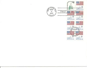 US SC #1623a Flag Over Capitol FDC . Booklet pane of 8. No Cachet. - Picture 1 of 1