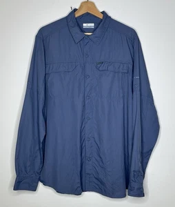 Camisa Columbia Silver Ridge 2.0 Talla L Manga Larga Ventilada Azul Nylon Omni Tono - Imagen 1 de 7