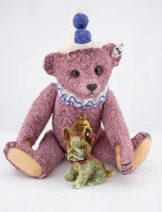 Steiff by Enesco Porcelain 1926 Clown Bear with Pewter Steiff Bully Dog Boxed - Picture 1 of 7